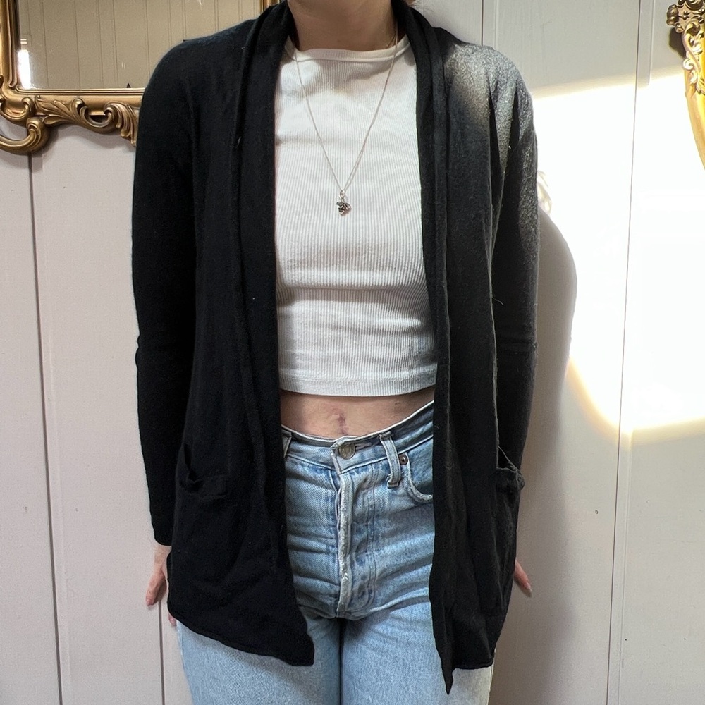 Babaton black cardigan with linen size xs